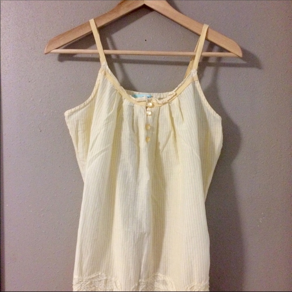 Camisole tank butter yellow stripe
